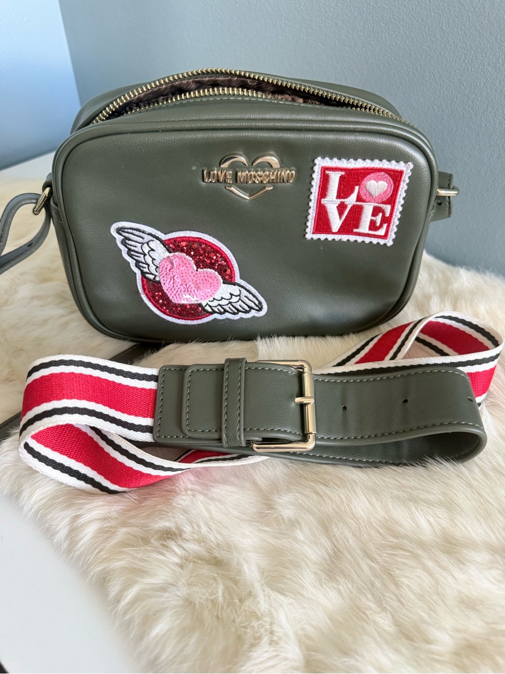 Love Moschino Camera Style Convertible Crossbody Belt Bag